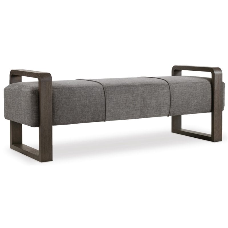 Hooker Furniture Curata Upholstered Bedroom Bench in Graphite