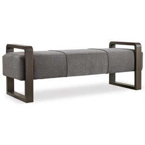 hooker furniture curata upholstered bedroom bench in graphite