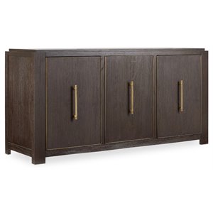 hooker furniture curata buffet in midnight brown and brushed brass