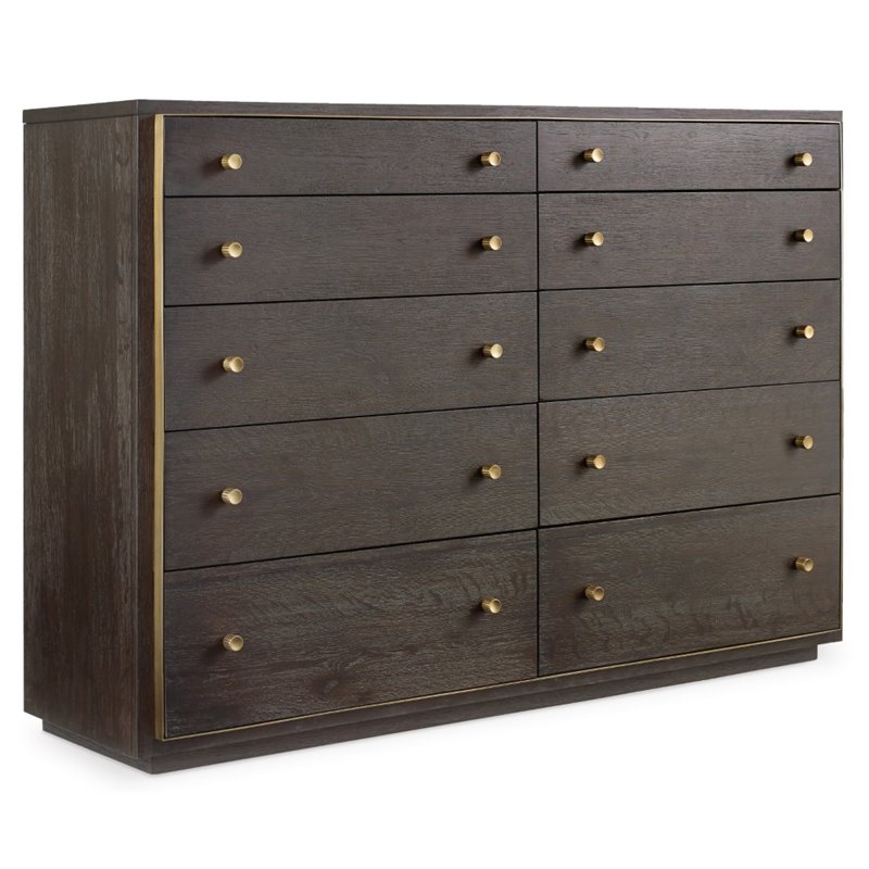 Hooker Furniture Curata 10 Drawer Bureau Dresser In Midnight Brown