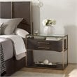 Hooker Furniture Curata Nightstand in Midnight Brown and Brushed Brass