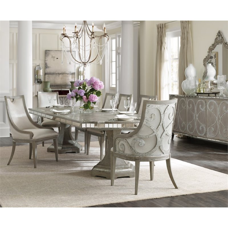 Hooker Furniture Sanctuary Upholstered Dining Arm Chair in Epoque