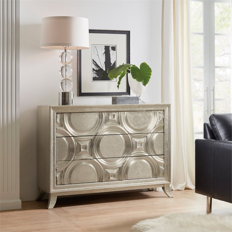 Hooker Furniture Bubbly Accent Chest in Silver 566685001SLV