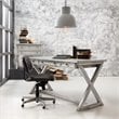 Hooker Furniture Melange Dixon Computer Desk in Distressed Light Gray