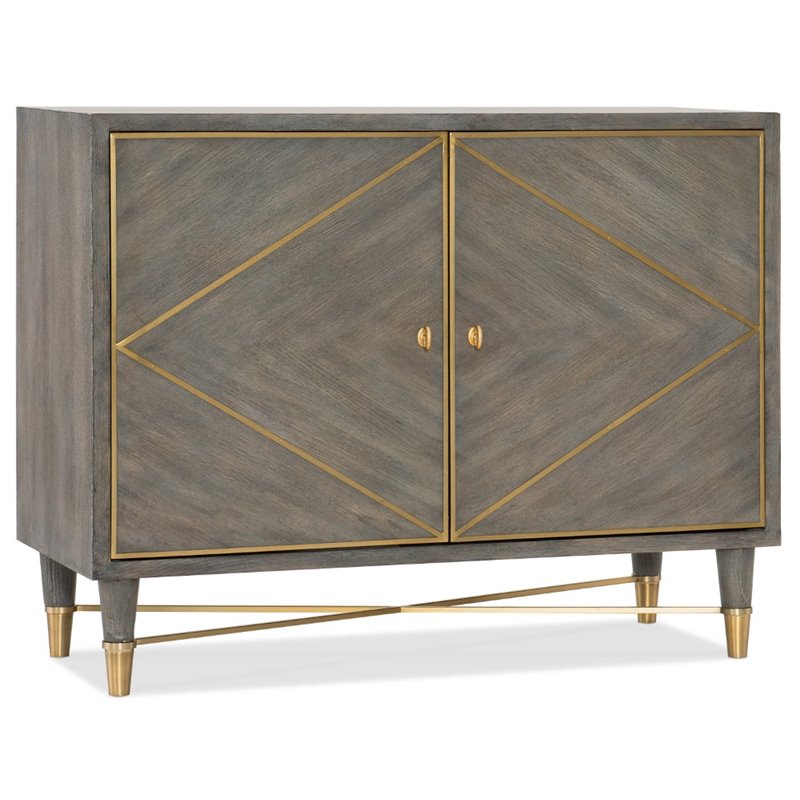 Hooker Furniture Melange Breck Accent Chest in Gray with Gold Accents