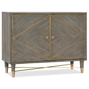 hooker furniture melange breck accent chest in gray with gold accents