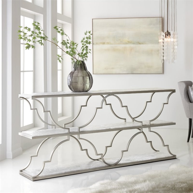 Hooker Furniture Melange Golden Gate Stone Top Console Table