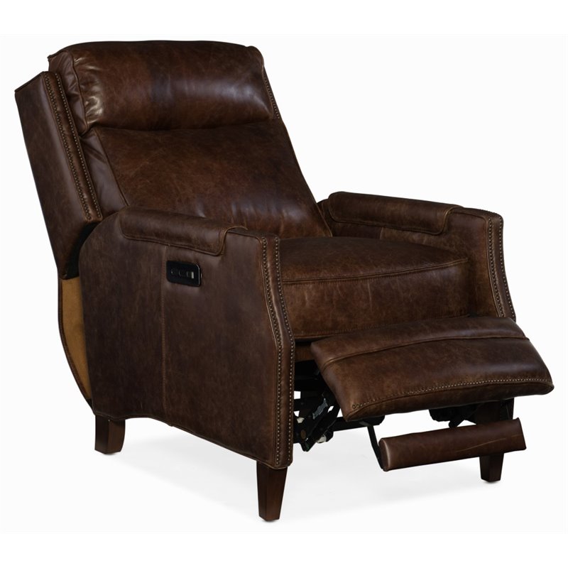 Hooker Furniture Regale Leather Power Recliner in Rock and Roll Allman