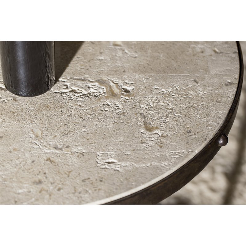 Hooker Furniture Hill Country Luckenbach Metal and Stone End Table