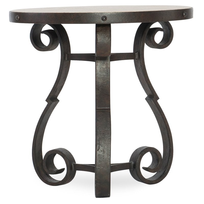 Hooker Furniture Hill Country Luckenbach Metal and Stone End Table
