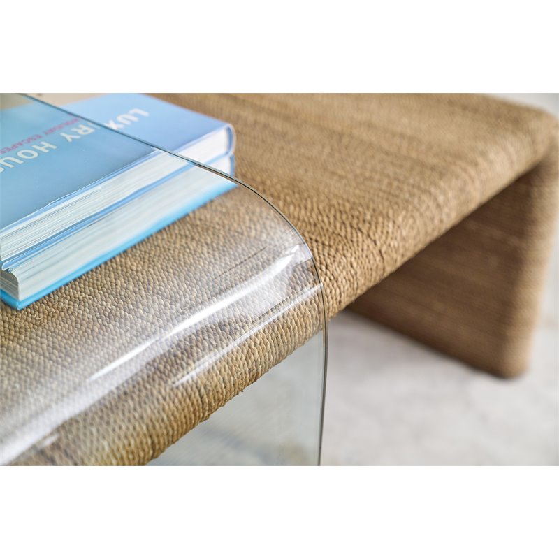 Hooker Furniture Amani Rope and Tempered Glass Top Cocktail Table