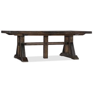 rosyln county trestle dining table with two 21 inch leaves