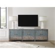 Boheme Salvator Wood Media Console in Distressed Blue by Hooker Furniture