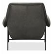 Ambroise Metal Frame Club Chair in Gray Leather by Hooker Furniture