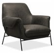 Ambroise Metal Frame Club Chair in Gray Leather by Hooker Furniture