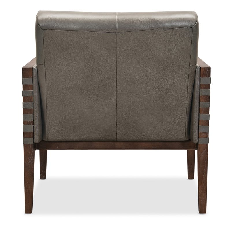 Carverdale Leather Club Chair w/Wood Frame