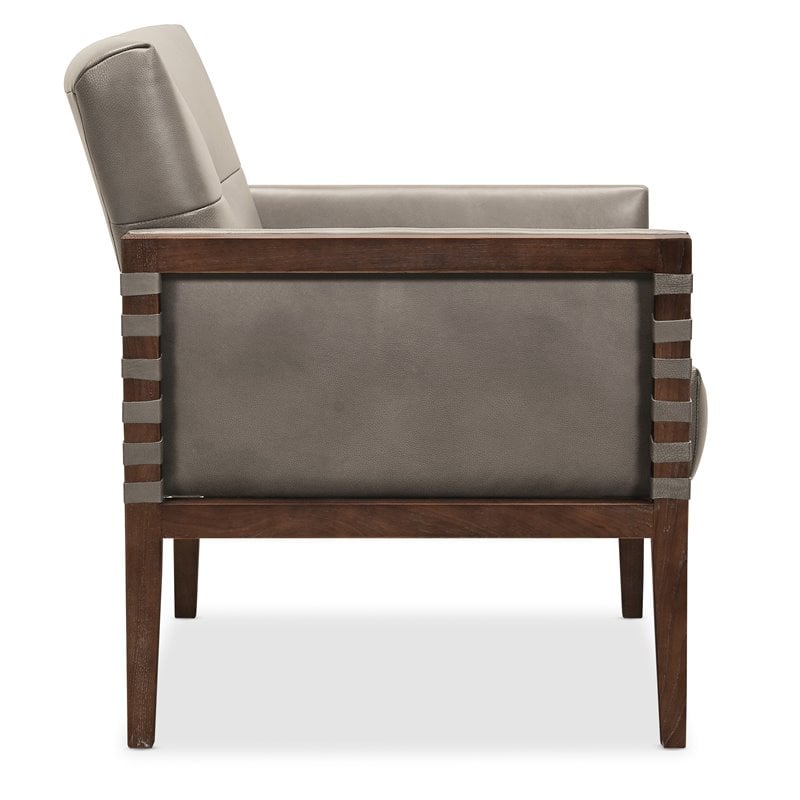 Carverdale Leather Club Chair w/Wood Frame