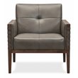 Carverdale Leather Club Chair w/Wood Frame