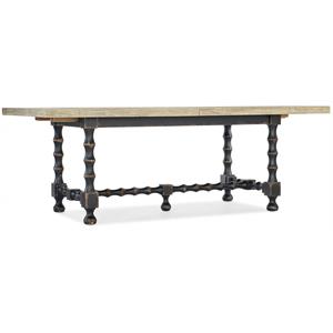 hooker furniture dining room ciao bella 84in trestle table -flaky white/black