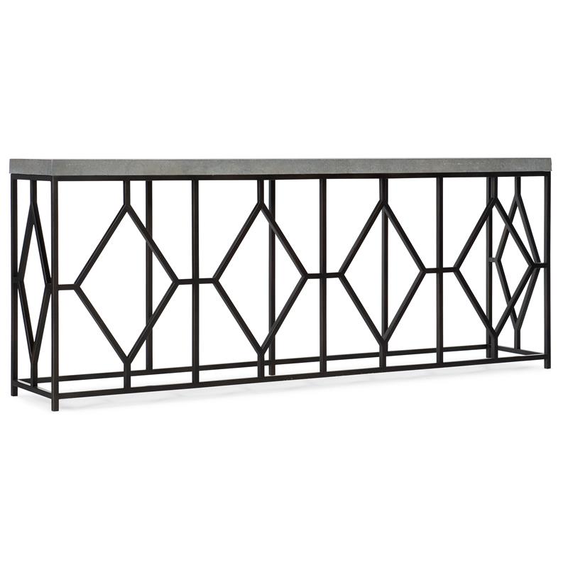 Hooker Furniture Living Room Ciao Bella Metal and Faux Concrete Console Table