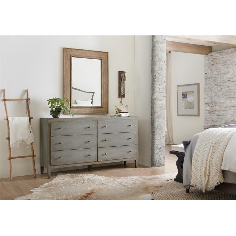Ciao Bella Six-Drawer Wood Dresser in Speckled Gray by Hooker Furniture