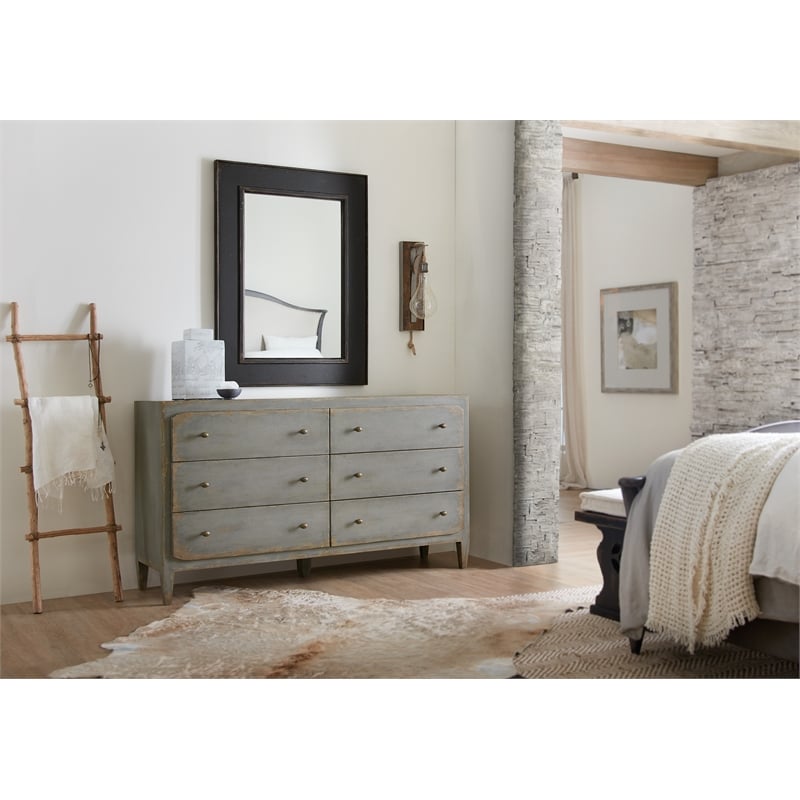 Ciao Bella Six-Drawer Wood Dresser in Speckled Gray by Hooker Furniture