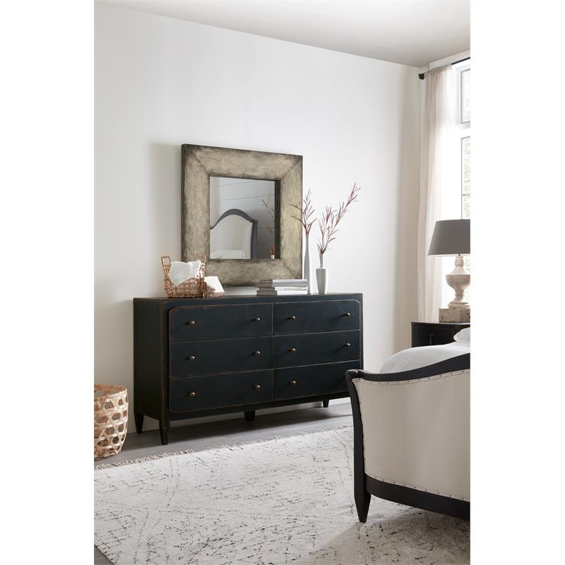 Ciao Bella 6 Drawer Wood Dresser in Distressed Black Finish by Hooker  Furniture