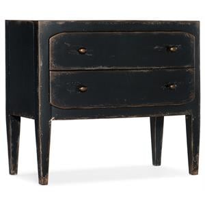 hooker furniture bedroom ciao bella two-drawer nightstand- black