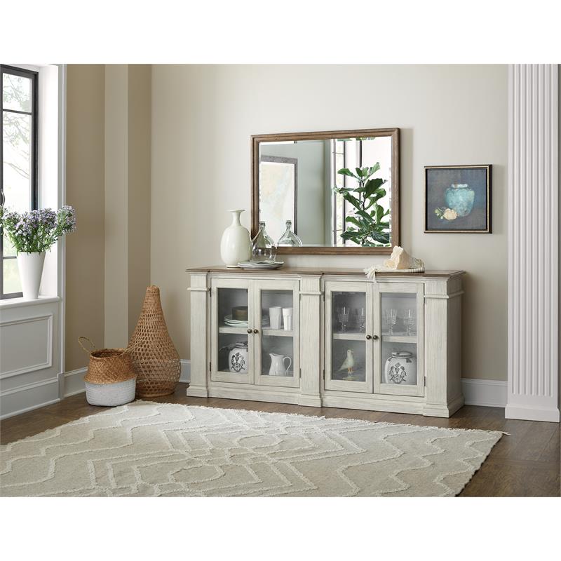 Hooker Furniture Montebello Rectangular Wood Frame Beveled Mirror in Carob Brown