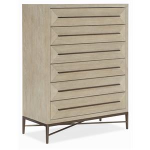 hooker furniture bedroom cascade six-drawer chest