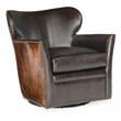 Kato Leather Living Room Swivel Chair w/ Dark HOH