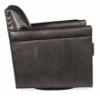 Potter Swivel Club Chair in Dark Brown Leather w/ Nailheads by Hooker Furniture