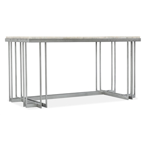 Hooker Furniture Melange Marin Metal Base/Onyx Top Writing Desk in White/Pewter