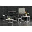Hooker Furniture Melange Marin Metal Base/Onyx Top Writing Desk in White/Pewter