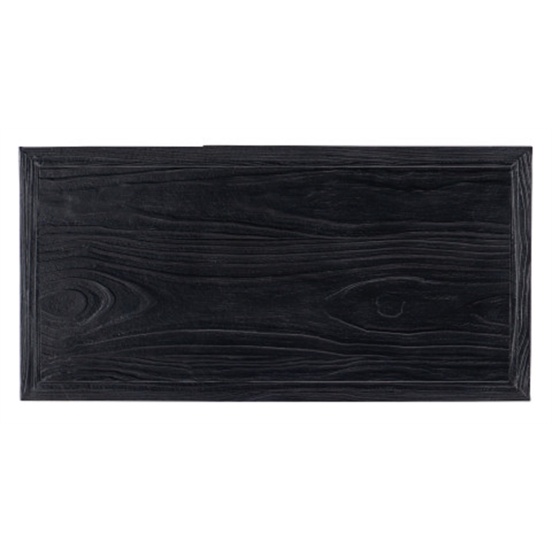 Linville Falls Shou Sugi Ban Two Drawer Wood Nightstand in Black by Hooker