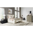 Linville Falls Boones Queen Beige Fabric Upholstered Shelter Bed