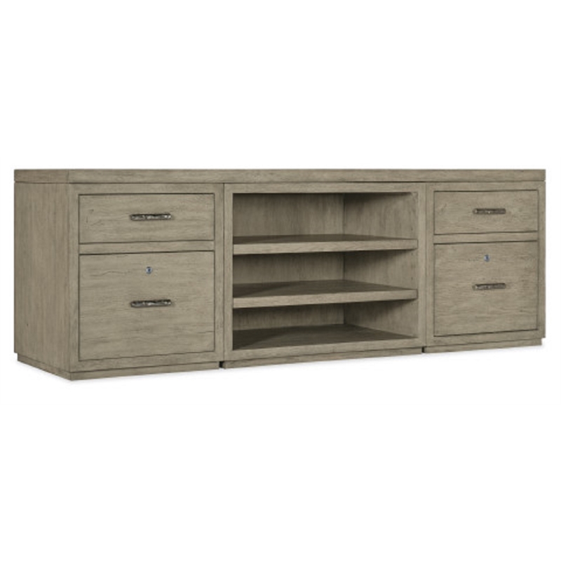 Hooker Furniture Home Office Linville Falls Credenza with Open Desk Cabinet