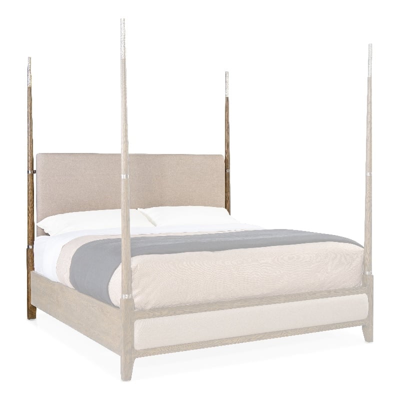 Hooker Furniture Chapman Veneers and Metal Poster Headboard in Brown/White