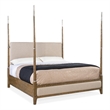 Hooker Furniture Chapman Veneers and Metal Queen Four Poster Bed in Brown/White
