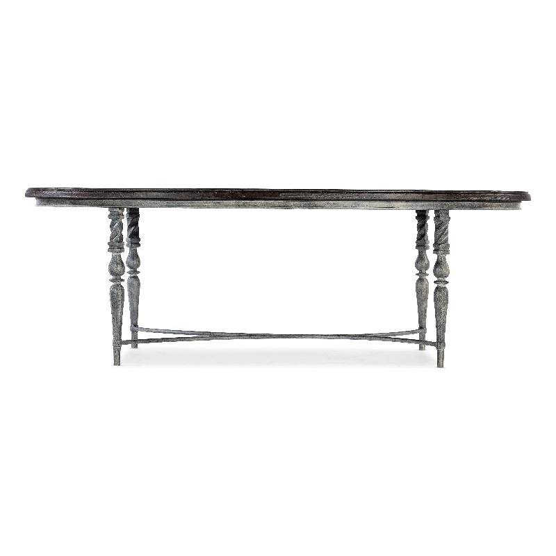 Hooker Furniture Traditions Oval Pine Veneers Cocktail Table in Brown