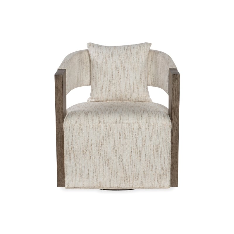 Hooker Furniture Calloway Peak Veneer and Fabric Swivel Chair in Gray