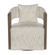 Hooker Furniture Calloway Peak Veneer and Fabric Swivel Chair in Gray