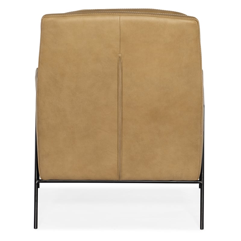 Hooker Furniture Amette Leather and Metal Club Chair in Tan Finish