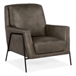 Hooker Furniture Amette Leather and Metal Club Chair in Gray Finish