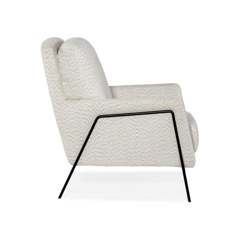 Hooker Furniture Amette Leather and Metal Club Chair in White Finish