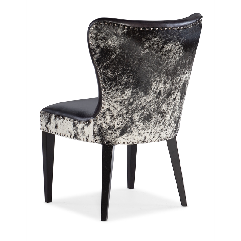 Hooker Furniture Kale Leather Accent Chair with Salt & Pepper HOH in Black