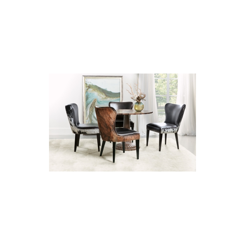 Hooker Furniture Kale Leather Accent Chair with Salt & Pepper HOH in Black