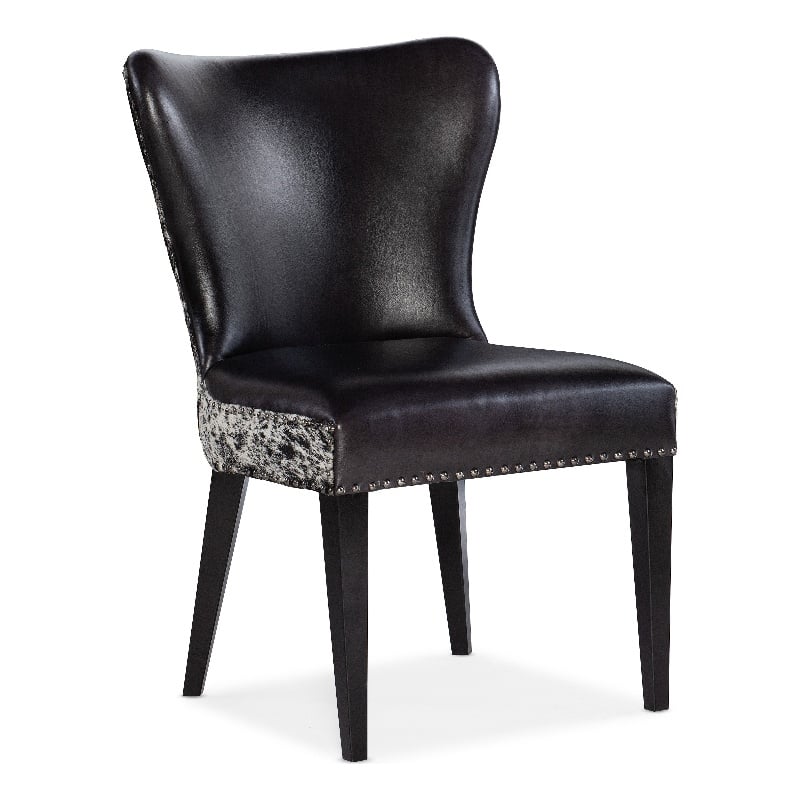 Hooker Furniture Kale Leather Accent Chair with Salt & Pepper HOH in Black