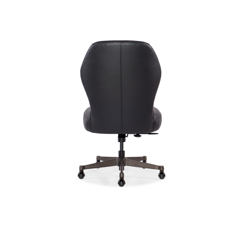 Hooker Furniture Leather and Metal Executive Swivel Tilt Chair in Black