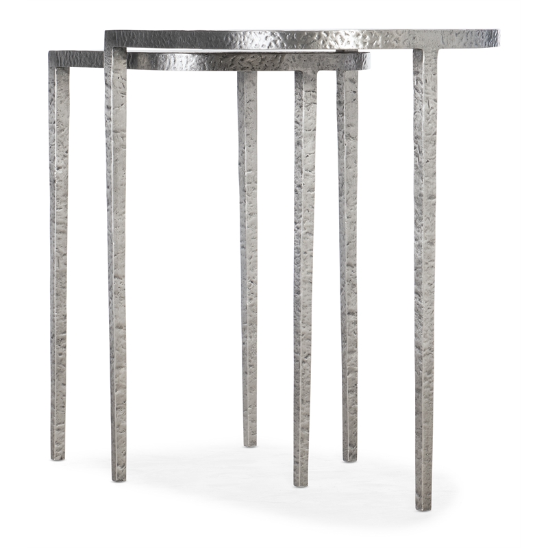 Hooker Furniture Chapman Metal Nesting Tables in Silver Finish